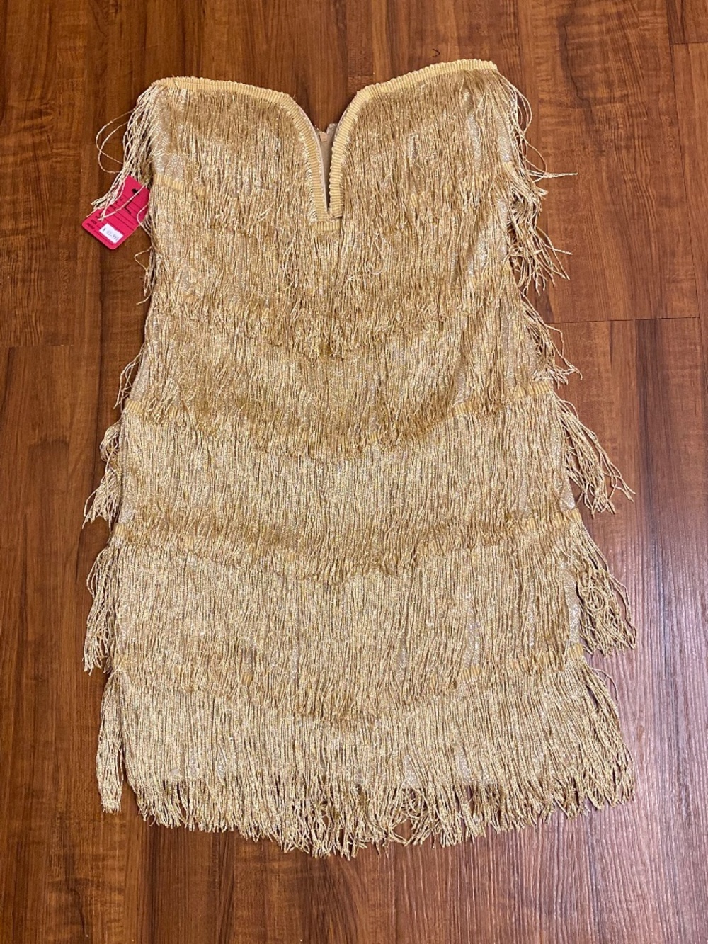 Ladies Gold Fringe Mini Dress